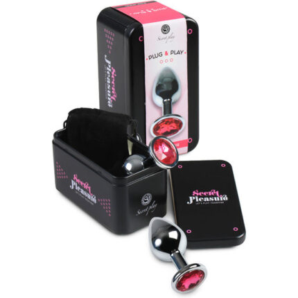 PLUG ANAL METAL MEDIANO FUCSIA CON BOLSA - 001