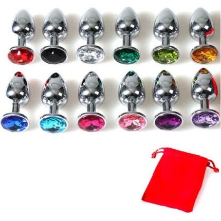 PLUG ANAL METAL MEDIANO MORADO CON BOLSA - 002