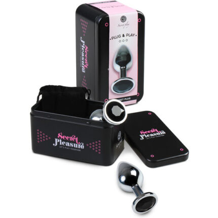 PLUG ANAL METAL PEQUEÑO NEGRO CON BOLSA - 001