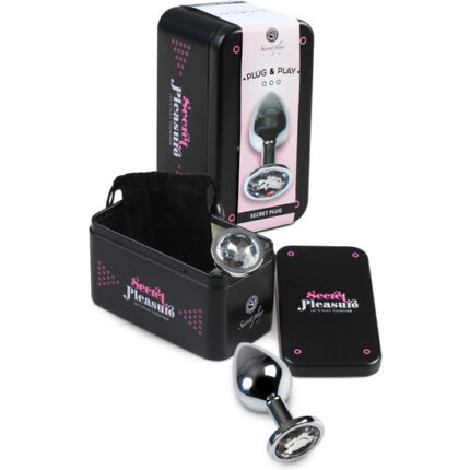 PLUG ANAL METAL PEQUEÑO TRANSPARENTE CON BOLSA - 001