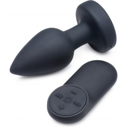 PLUG ANAL VIBRADOR DE SILICONA - PEQUEÑO -NEGRO - 001