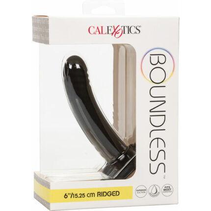 PLUG BOUNDLESS 15.25 CM RIDGED - NEGRO - 002