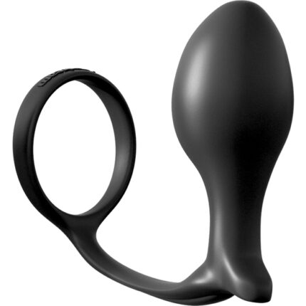 PLUG CON ANILLO PARA EL PENE NEGRO - 001