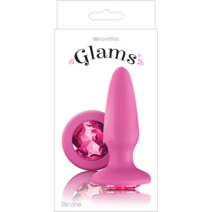 PLUG DE SILICONA CON GEMA - ROSA - 002