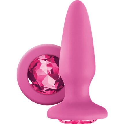 PLUG DE SILICONA CON GEMA - ROSA - 001
