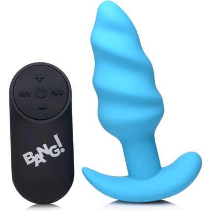 PLUG DE SILICONA SWIRL CON 21X VIBRACIONES - AZUL - 001