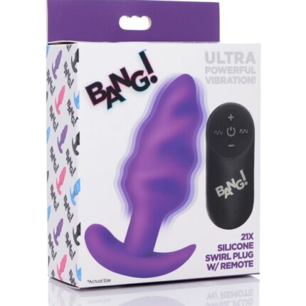 PLUG DE SILICONA SWIRL CON 21X VIBRACIONES - MORADO - 002