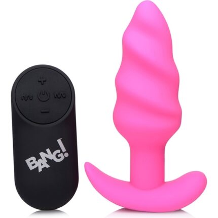 PLUG DE SILICONA SWIRL CON 21X VIBRACIONES - ROSA - 001
