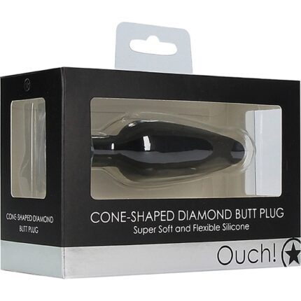 PLUG DIAMANTE CONE-SHAPED - NEGRO - 002