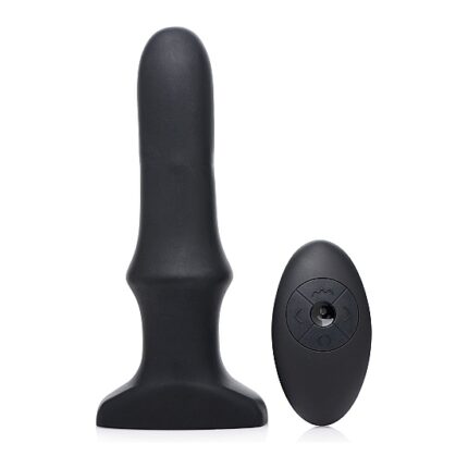 PLUG INFLABLE DE SILICONA CON VIBRACIÓN - NEGRO - 001