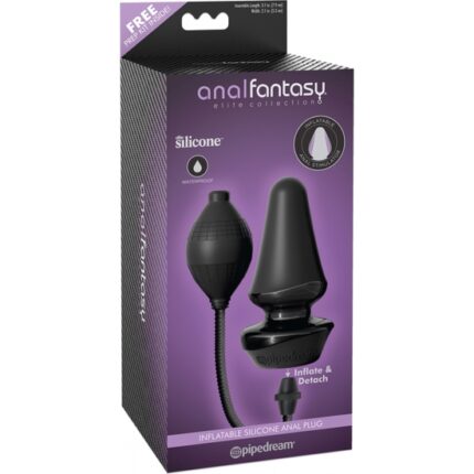 PLUG INFLABLE DE SILICONA - NEGRO - 002