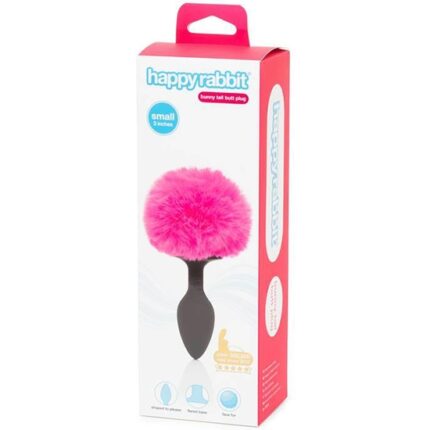 PLUG PEQUEÑO SIN VIBRADOR CON COLA - NEGRO Y ROSA - 002
