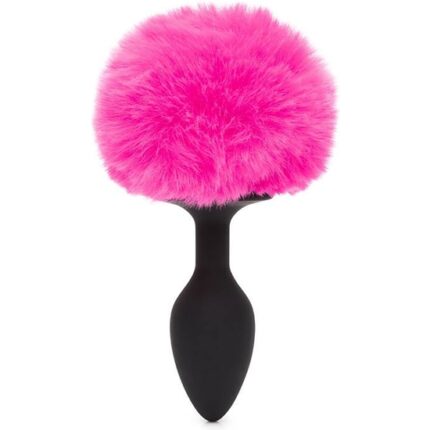 PLUG PEQUEÑO SIN VIBRADOR CON COLA - NEGRO Y ROSA - 001