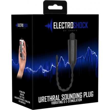 PLUG URETRAL CON E-ESTIMULACIÓN Y VIBRACIÓN - NEGRO - 002