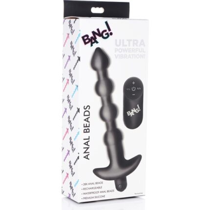 PLUG VIBRADO REMOTO CON BOLAS DE SILICONA - NEGRO - 002