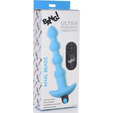 PLUG VIBRADOR DE BOLAS ANALES DE SILICONA - AZUL - 002