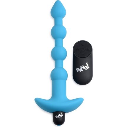 PLUG VIBRADOR DE BOLAS ANALES DE SILICONA - AZUL - 001