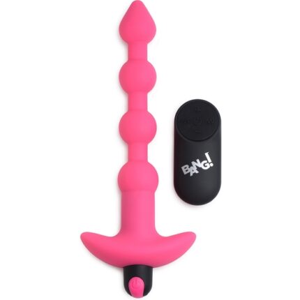 PLUG VIBRADOR DE BOLAS ANALES DE SILICONA - ROSA - 001