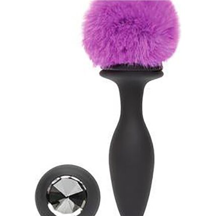PLUG VIBRADOR MEDIANO  - NEGRO Y MORADO - 001