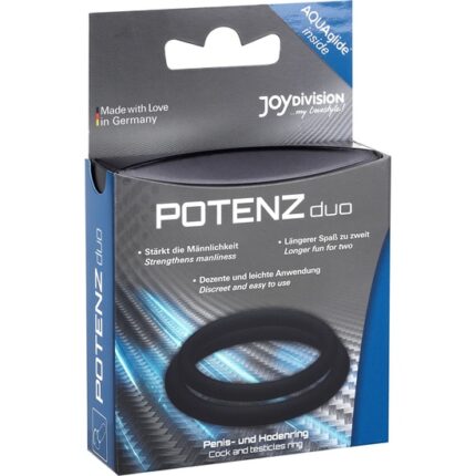 POTENZ DUO ANILLOS PENE MEDIANO - NEGRO - 002