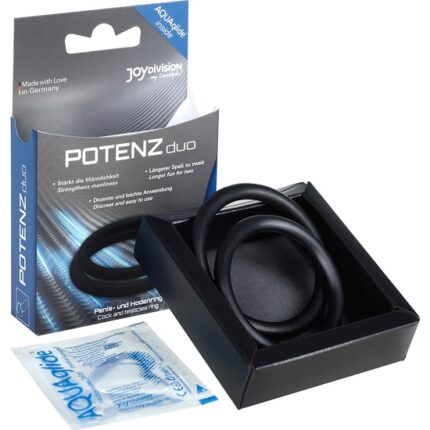 POTENZ DUO ANILLOS PENE MEDIANO - NEGRO - 001