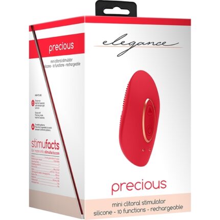 PRECIOUS MINI ESTIMULADOR CLÍTORIS RECARGABLE - ROJO - 002