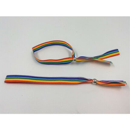 PULSERA CON BOLITA PLATEADA - BANDERA LGTB - 001