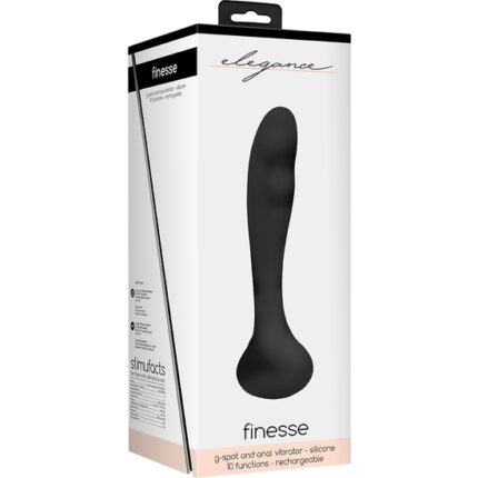 PUNTO G Y PRÓSTATA VIBRADOR FINESSE NEGRO - 002