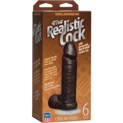 REALISTIC COCK PENE REALISTICO 15 CM NEGRO - 002