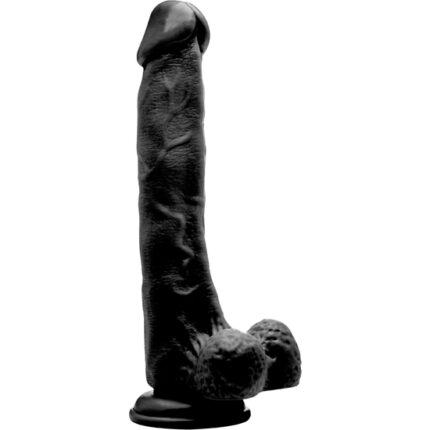 REALROCK PENE REALÍSTICO CON ESCROTO 27 CM - NEGRO - 001