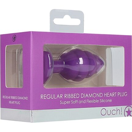REGULAR RIBBED DIAMOND HEART PLUG - MORADO - 002
