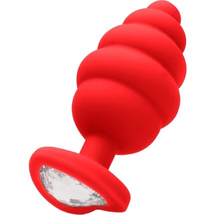 REGULAR RIBBED DIAMOND HEART PLUG - ROJO - 001
