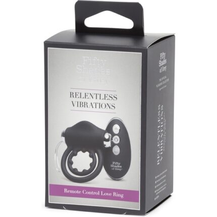 RELENTLESS ANILLO VIBRADOR CONTROL REMOTO LOVE RING - NEGRO/ PLATA - 002