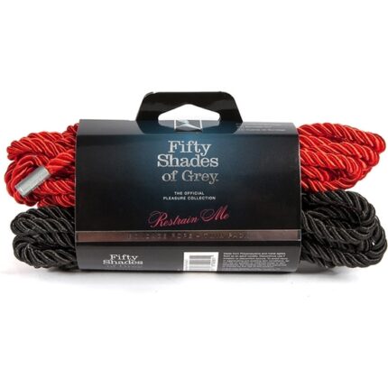 RESTRAIN ME PACK DE 2 CUERDAS DE BONDAGE - NEGRO/ROJO - 002