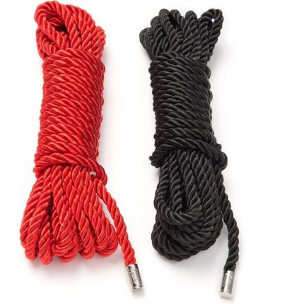 RESTRAIN ME PACK DE 2 CUERDAS DE BONDAGE - NEGRO/ROJO - 001