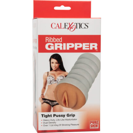 RIBBED GRIPPER TIGHT MASTURBADOR VAGINA - MARRÓN - 002