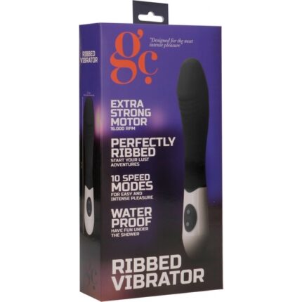 RIBBED VIBRADOR SILICONA NEGRO - 002