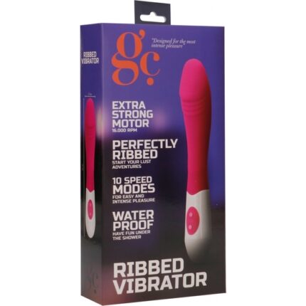 RIBBED VIBRADOR SILICONA ROSA - 002