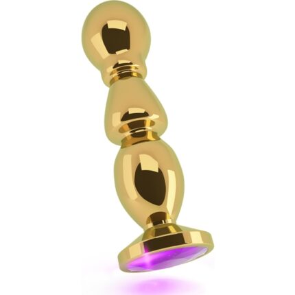 RICH TAPÓN ANAL ORO 12 CM CON ZAFIRO MORADO - 001