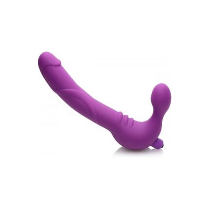 ROYAL REVOLVER ARNÉS CON DILDO VIBRADOR DE SILICONA - MORADO - 001