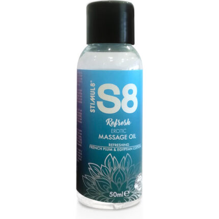 S8 ACEITE DE MASAJE REFRESH: CIRUELA FRANCESA Y ALGODÓN EGIPCIO - 50ML - 001