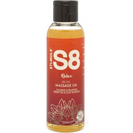 S8 ACEITE DE MASAJE RELAX: TÉ VERDE Y FLOR LILA - 125ML - 001