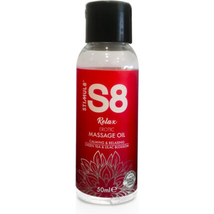 S8 ACEITE DE MASAJE RELAX: TÉ VERDE Y FLOR LILA - 50ML - 001
