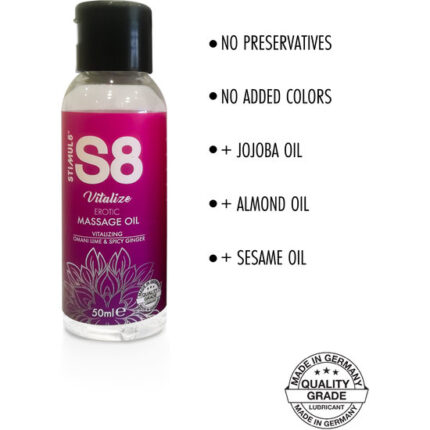 S8 ACEITE DE MASAJE VITALICE: LIMA OMANI Y JENGIBRE PICANTE - 50ML - 002