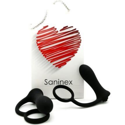 SANINEX BRAVE - PLUG VIBRADOR CON ANILLO - NEGRO - 001