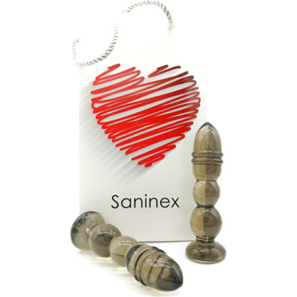 SANINEX DELIGHT - PLUG & DILDO NEGRO TRANSPARENTE - 001