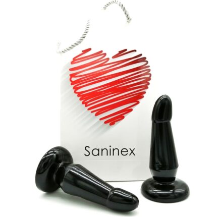 SANINEX DEVOTION - PLUG & DILDO CON BASE SUCCIÓN - NEGRO - 001