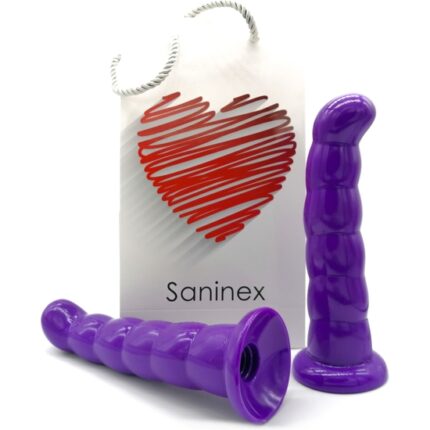 SANINEX LOVE ME - BUTT PLUG & DILDO XXL CON BASE SUCCIÓN - MORADO - 001