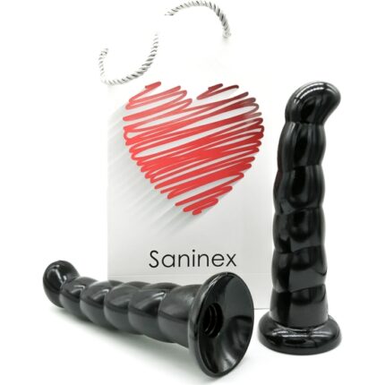 SANINEX LOVE ME - BUTT PLUG & DILDO XXL CON BASE SUCCIÓN - NEGRO - 001