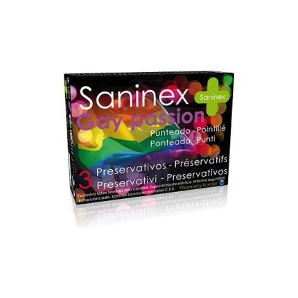 SANINEX PRESERVATIVOS GAY PASSION PUNTEADO 3UDS - 001